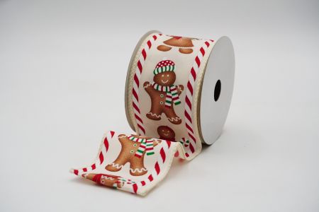 Gingerbread Men Wired Ribbon_KF6816GC-2-2_Ivory